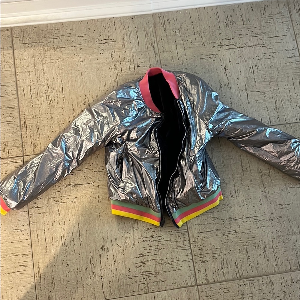 Marc Jacobs Silver and Pink Puffer Jacket